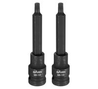 QUARKZMAN 2 Piezas M6 Triple Cuadrado Bit Socket 100mm/3.94" Longitud 1/2" Cuadrado Drive 12 Puntos Spline Extensión Impact Bit Power Nut Driver Set S2 Steel Socket Ratchet Wrench Bits,Negro
