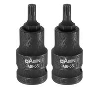 QUARKZMAN 2 Piezas M6 Triple Cuadrado Bit Socket 55mm/2.17" Longitud 1/2" Cuadrado Drive 12 Puntos Spline Extensión Impact Bit Power Nut Driver Set S2 Steel Socket Ratchet Wrench Bits, Negro