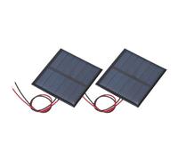 QUARKZMAN 2 Piezas Panel Solar Mini 3V 0.375W 125mA Pequeño Panel Solar Policristalino Con 2 Cables Para Materiales De Juguetes Eléctricos DIY Kits Cargador 52mm x 52mm