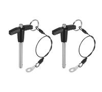 QUARKZMAN 2 Piezas Pasadores de Bloqueo en T, Longitud de Uso de 6mm x 40mm en Acero Inoxidable con Botón de Liberación Rápida