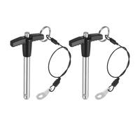 QUARKZMAN 2 Piezas Pasadores de Bloqueo en T, Longitud de Uso de 8mm x 50mm en Acero Inoxidable con Botón de Liberación Rápida