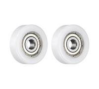 QUARKZMAN 2 Piezas Polea De Rodillo Con Rodamiento 5x22x7mm, Rueda De Rodillos Para Transportador Con Rodamiento 625ZZ Para Accesorios De Hardware Para Muebles (Blanco)