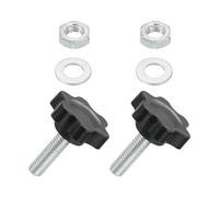 QUARKZMAN 2 Piezas Pomos Estrella M6 x 20mm Pomos de Sujeción de Plástico en Forma de Hexágono Tornillo de Pomo de Mano de Repuesto con Arandela y Tuerca para Sombrilla Base