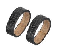 QUARKZMAN 2 Piezas Presillas de Cuero para Cinturón - Hebilla de Anillo con Patrón Irregular para Correa de Cinturón 3.8cm Ancho para Arreglos de Bolsos y Manualidades (Negro)