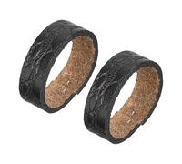 QUARKZMAN 2 Piezas Presillas de Cuero para Cinturón - Hebilla de Anillo con Patrón Irregular para Correa de Cinturón 3.5cm Ancho para Arreglos de Bolsos y Manualidades (Negro)