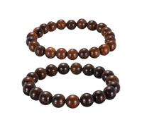 QUARKZMAN 2 Piezas Pulsera De Cuentas De Oración 10/8MM Diámetro Cuentas De Madera Natural Mala Pulseras Para Muñeca Con Bolsa Para Hombres Mujeres Pulsera Elástica Artesanías Brazalete
