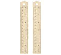 QUARKZMAN 2 Piezas Regla Metálica Recta 15 cm Métrica SAE Aleación De Aluminio Reglas De Medición Escala Herramienta Con Agujero Para Medir Estudio Lectura Aula Oficina, Beige