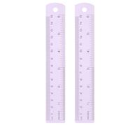 QUARKZMAN 2 Piezas Regla Metálica Recta 15 cm Métrica SAE Aleación De Aluminio Reglas De Medir Escala Herramienta Con Agujero Para Medir Estudiar Leer Aula Oficina Morado