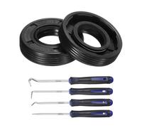 QUARKZMAN 2 Piezas Retén, 14x28x7mm TC Nitrilo Doble Labio Con Kit De Ganchos Y Resorte Para Eje De Cojinete Automotriz Mecánico, Negro