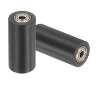 QUARKZMAN 2 Piezas Rueda Guía Plástica Con Rodamientos 6mm x 26.5mm x 60mm (DI x DE x L) Polea Para Correa Plana (Negro)