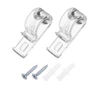 QUARKZMAN 2 Piezas Soporte Cadena Y Cordón para Persianas 50x15mm Gancho Fijación P para Cortinas Dispositivo Tensión con Cuentas Y Tornillos Estores Romanos Transparente
