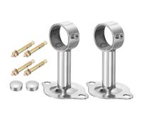 QUARKZMAN 2 Piezas Soporte de Barra de Cortina para Techo Ajuste de Tubo de 32mm/1.26" Largo 100mm/3.94" Ganchos de Barra de Cortina de Acero Inoxidable Plata
