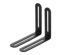 QUARKZMAN 2 Piezas Soporte de Esquina en Forma de L Ajustable con Ranura 4.72 x 3.94" Soporte de Esquina de Ángulo Recto de Acero Inoxidable para Muebles de Madera Negro