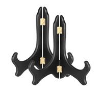 QUARKZMAN 2 Piezas Soporte De Placa De Caballete De Madera 10" Pequeños Caballetes Plegables Soporte De Mesa Para cuadros Decorativos Libros Obras De Arte Y Adornos De Escritorio Negro