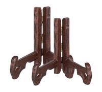 QUARKZMAN 2 Piezas Soporte Para Placas De Madera, 4" Pequeños Caballetes Plegables De Madera Natural Para Mostrar cuadros Decorativos Libros Obras De Arte Y Adornos De Escritorio