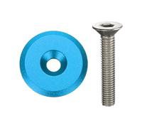 QUARKZMAN 2 Piezas Tapa Superior De Dirección para Bicicleta 1-1/4" (31.8 mm) Diámetro Exterior Aleación De Aluminio Cubierta De Dirección con Tornillo M6, Azul