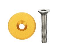 QUARKZMAN 2 Piezas Tapa Superior De Dirección para Bicicleta 1-1/4" (31.8 Mm) Diámetro Exterior Aleación De Aluminio Cubierta De Dirección con Tornillo M6 Dorado