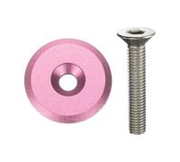 QUARKZMAN 2 Piezas Tapa Superior De Dirección para Bicicleta 1-1/4" (31.8 mm) Diámetro Exterior Aleación De Aluminio Cubierta De Dirección con Tornillo M6 para Bicicletas De Montaña Rosa