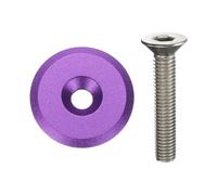 QUARKZMAN 2 Piezas Tapa Superior De Dirección para Bicicleta 1-1/4" (31.8 mm) Diámetro Exterior Cubierta De Dirección De Aleación De Aluminio para Bicicleta con Tornillo M6, Morado