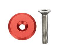 QUARKZMAN 2 Piezas Tapa Superior De Potencia De Dirección para Bicicleta 1-1/4" (31.8 mm) Diámetro Exterior Aleación De Aluminio Cubierta De Potencia De Dirección con Tornillo M6 Rojo