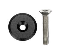 QUARKZMAN 2 Piezas Tapa Superior De Vástago De Dirección para 1-1/4" (31.8 mm) Diámetro Exterior Aleación De Aluminio Cubierta De Vástago De Dirección con Tornillo M6 Negro