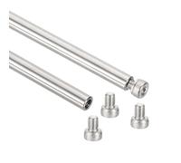 QUARKZMAN 2 Piezas Varilla Guía Lineal, 6 X 200 Mm/0.24 X 7.87 Pulgadas Varillas Acero Lineales Huecas Con Extremos Templados Y CObtusodos Con Tornillos Y Diámetro De Agujero.