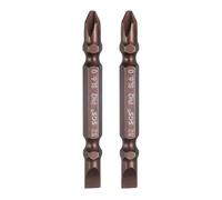 QUARKZMAN 2 Puntas Magnéticas de Doble Punta PH2/Sl6 de 6 mm, 65mm de Longitud, Vástago Hexagonal de 6mm, Punta Plana de Acero S2 con Ranura En Cruz, Color Rojo