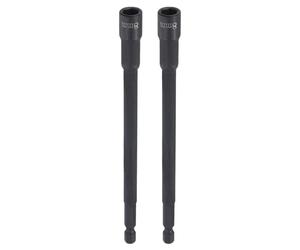 QUARKZMAN 2 Pz Barrena Para Tuercas 8mm Enchufe Métrico 1/4" Extra Largo | Enchufes Magnéticos 6" Puntos Cambio Rápido, Acero Vanadio Cromado, Vástago Hexagonal 6" (150mm), Ajustadores Pernos