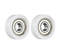 QUARKZMAN 2 Pzas Polea De Rodamiento De Rueda Locas 8x28x10mm, Rueda Rodante De Transporte Polea Plana Con Rodamiento 608ZZ Para Accesorios De Hardware Para Muebles (Blanco)