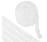 QUARKZMAN 2 Yardas Cinta de Botón a Presión con Doble Hebilla para Coser, Cinta de Algodón con Hebillas para Ropa, Tela y Manualidades, Color Blanco