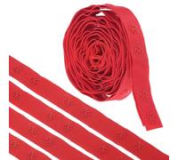 QUARKZMAN 2 Yardas Cinta de Botón a Presión con Doble Hebilla para Coser, Cinta de Algodón con Hebillas para Ropa, Tela y Manualidades, Rojo