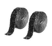 QUARKZMAN 2 Yardas De Cinta De Estrás De Resina, Tiras De Cristal Brillante Autoadhesivas Para Bodas Cumpleaños Fiestas Manualidades Decoraciones DIY, Negro