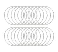 QUARKZMAN 20 anillos de atrapasueños, aros de metal para manualidades, neumáticos de flores de 3 pulgadas, anillos de macramé para manualidades, coronas, colgadores de plantas, plata