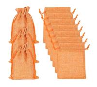 QUARKZMAN 20 bolsas de yute con cordón, 4 x 5,5 pulgadas bolsas favores joyas para regalos Navidad Acción de Gracias Cumpleaños Boda Fiestas, Naranja