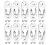 QUARKZMAN 20 colgadores para cuadros tipo ojo de cerradura, 37x14mm soportes metálicos pesados, placas colgantes metálicas con tornillos para espejos, cuadros, color plateado