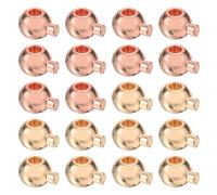 QUARKZMAN 20 cubiertas para cuentas de engarce, cubiertas para cuentas espaciadoras de 3,5 mm cuentas de tope de engarce de extremo de cordón de metal para accesorio, dorado claro y oro rosa
