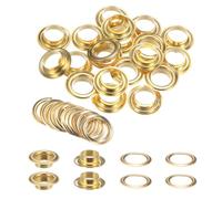 QUARKZMAN 20 Juegos de Ojales con Arandelas de 12mm Kit de Ojales de Metal de Cobre para Telas Cortinas Cinturones de Cuero Zapatos Bolsas Hazlo Tú Mismo Color Oro