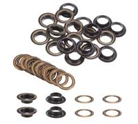 QUARKZMAN 20 Juegos de Ojales con Arandelas de 14mm Kit de Ojales de Metal de Cobre para Telas Cortinas Cinturones de Cuero Zapatos Bolsas Hazlo Tú Mismo Color Bronce