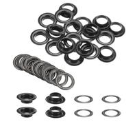 QUARKZMAN 20 Juegos de Ojales con Arandelas de 14mm Kit de Ojales de Metal de Cobre para Telas Cortinas Cinturones de Cuero Zapatos Bolsos DIY Color Gris Plomizo