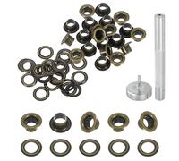 QUARKZMAN 20 Juegos De Ojales De 3.5 Mm Con Arandelas Y Herramienta De Fijación Para Cortinas Toldos Cinturones De Cuero Zapatos Bolsas DIY, Bronce