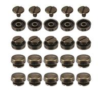 QUARKZMAN 20 Juegos de Tachuelas de Cabeza Plana 10mm Pies Bolso Aleación Clavos para Bolsos de Mano Hebillas Planas de Botón Remaches de Tapa de Bolso Hebillas Redondas DIY Bronce