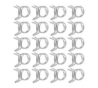 QUARKZMAN 20 Pcs 15mm/0.59 pulgadas Diámetro Interno Doble Abrazadera de Resorte de Alambre, Abrazaderas de Resorte Ajustables de Acero Inoxidable Línea de Silicona