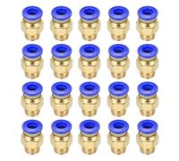 QUARKZMAN 20 Pcs Accesorios Neumáticos, PC6-M10 Accesorios De Tubo Neumático Push To Connect, Conectores Neumáticos Para Impresoras 3D, Tubo 4x6mm, Azul