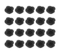 QUARKZMAN 20 Pcs Aplicaciones Florales, Aplicación Encaje Floral 3D Parche Para Coser Bordado Floral Para Ropa Vestidos Adornos Para El Cabello Costura DIY Manualidades, 2.8cm Negro