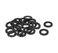 QUARKZMAN 20 Pcs Arandelas Planas, Pasacables de Nylon M16 16Mm Id 30Mm Od 3Mm de Grosor Arandelas de Goma Plástica Junta de Hoja de Fijación Espaciador de Sellado Anillo, Negro