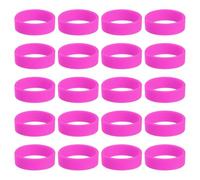 QUARKZMAN 20 Pcs Bandas De Goma De Silicona Antideslizantes 1.22 Pulgadas Planas Bandas Elásticas De Goma Para Libros Trampas Arte Papel De Regalo Cordones Rosado