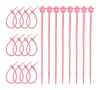 QUARKZMAN 20 Pcs Bridas De Silicona, Cintas Reutilizables De Silicona, Organizador De Cordones para Bolsas De Comida para Cocina Hogar Snacks Pan Dulces Oficina Viaje, Rosa Flor De Melocotón