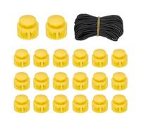 QUARKZMAN 20 Pcs Cierres Doble Orificio Con 32.8 Pies Cuerda Elástica, Clip Tope Resorte Nylon 17mm Para Cordones Mochila Cordón De Pantalón Cuerda de Paracaídas, Amarillo