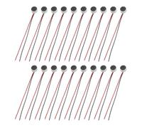 QUARKZMAN 20 Pcs Micrófono Electret Condensador, 6mm Diámetro Mini Mic Electret Condensador con Cable De 40mm 60dB para Audio, Negro