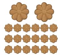 QUARKZMAN 20 Pcs Parches De Flores Para Planchar, 1.57 Pulgadas Parches De Aplicación De Flores Bordados Para Coser En Ropa Chaquetas Mochilas Zapatos Accesorios De DIY Bolsos, Café